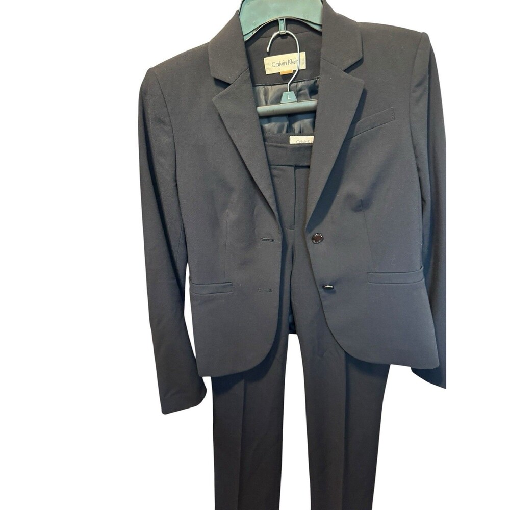Women’s 2 pants & 4 jacket CALVIN KLEIN black business suit pant suit set EUC